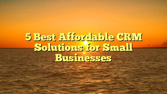 5 Best Affordable CRM Solutions for Small Businesses