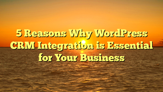 5 Reasons Why WordPress CRM Integration is Essential for Your Business