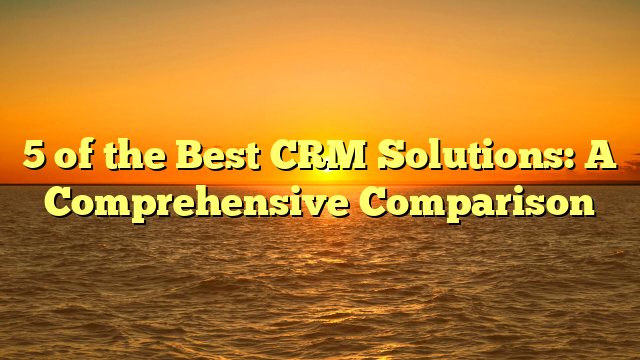 5 of the Best CRM Solutions: A Comprehensive Comparison