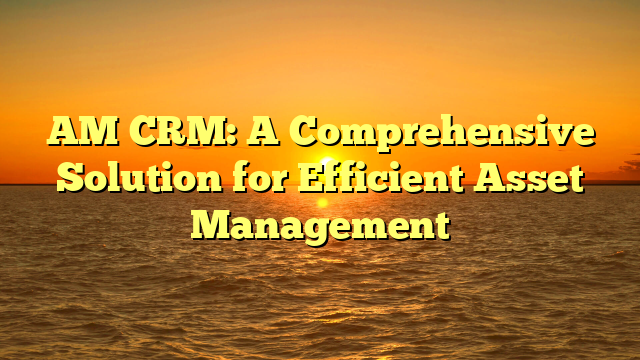 AM CRM: A Comprehensive Solution for Efficient Asset Management
