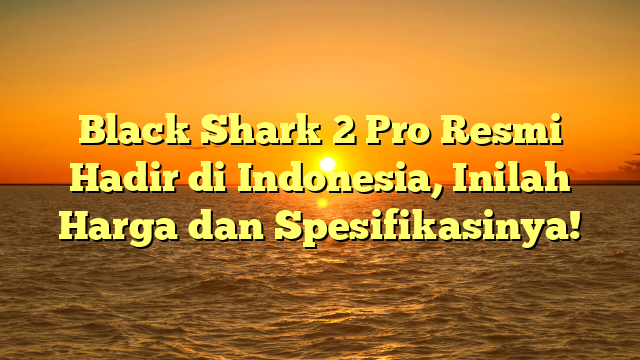 Black Shark 2 Pro Resmi Hadir di Indonesia, Inilah Harga dan Spesifikasinya!