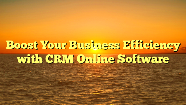 Boost Your Business Efficiency with CRM Online Software