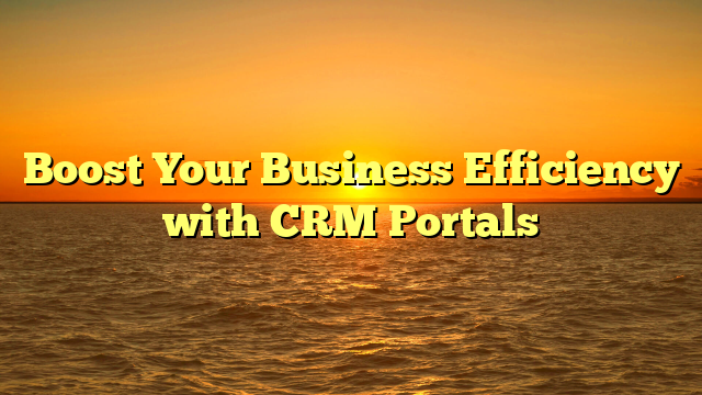 Boost Your Business Efficiency with CRM Portals