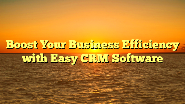 Boost Your Business Efficiency with Easy CRM Software