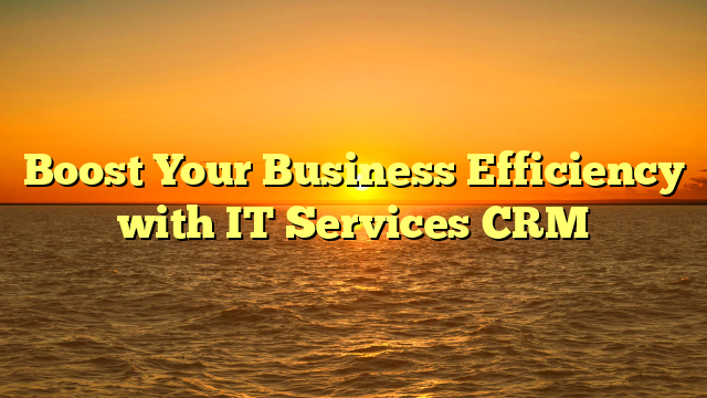 Boost Your Business Efficiency with IT Services CRM