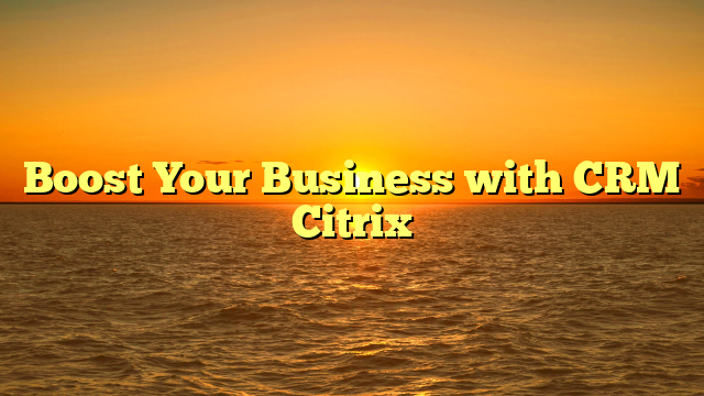 Boost Your Business with CRM Citrix