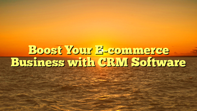 Boost Your E-commerce Business with CRM Software