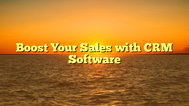 Boost Your Sales with CRM Software