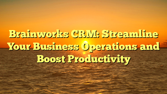 Brainworks CRM: Streamline Your Business Operations and Boost Productivity