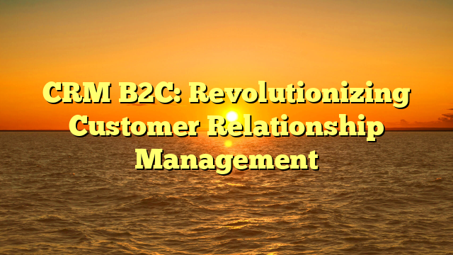 CRM B2C: Revolutionizing Customer Relationship Management