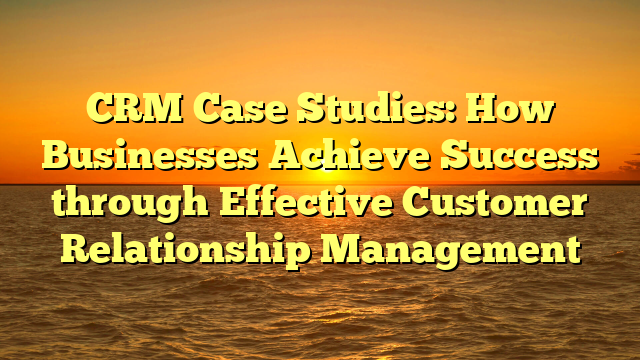 CRM Case Studies: How Businesses Achieve Success through Effective Customer Relationship Management