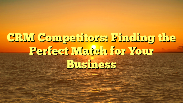 CRM Competitors: Finding the Perfect Match for Your Business