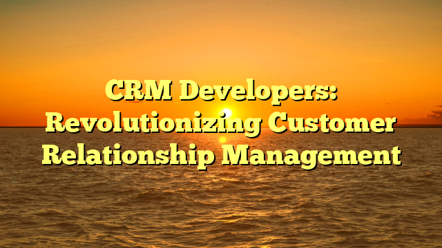 CRM Developers: Revolutionizing Customer Relationship Management