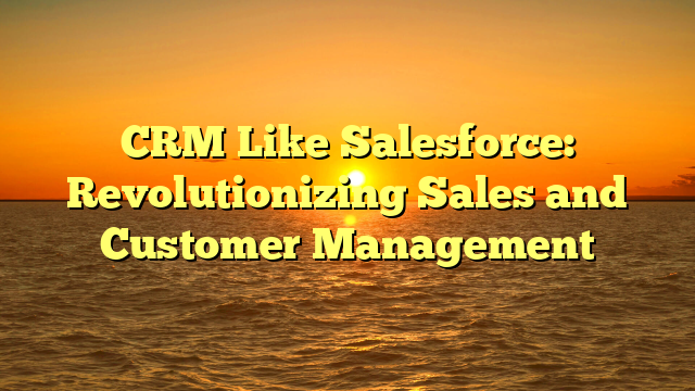 CRM Like Salesforce: Revolutionizing Sales and Customer Management