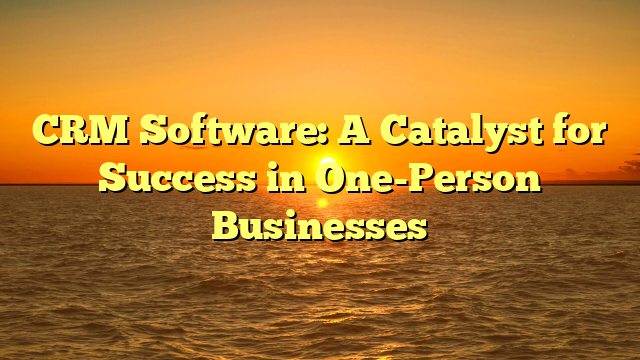 CRM Software: A Catalyst for Success in One-Person Businesses