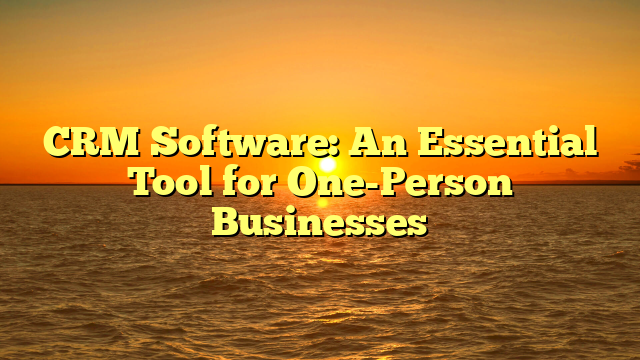 CRM Software: An Essential Tool for One-Person Businesses