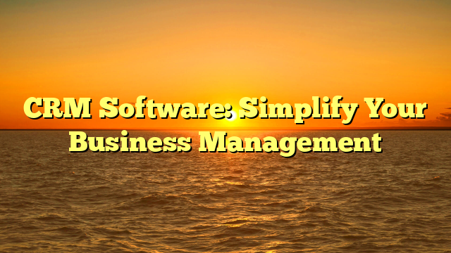 CRM Software: Simplify Your Business Management