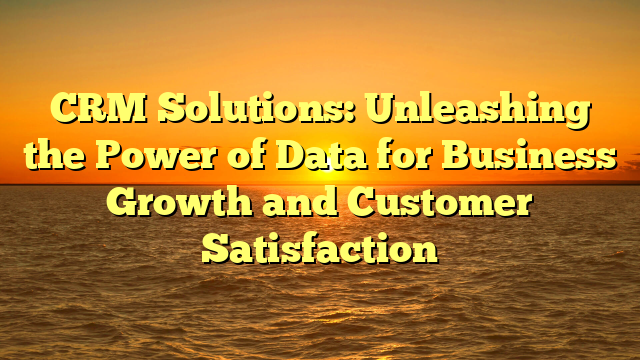 CRM Solutions: Unleashing the Power of Data for Business Growth and Customer Satisfaction