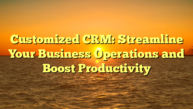 Customized CRM: Streamline Your Business Operations and Boost Productivity