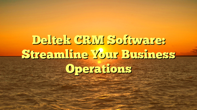 Deltek CRM Software: Streamline Your Business Operations