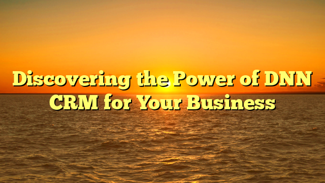 Discovering the Power of DNN CRM for Your Business