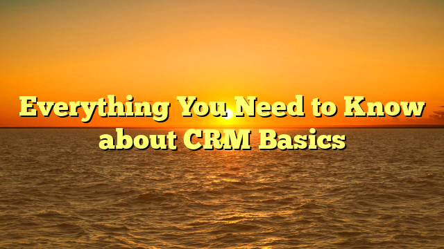 Everything You Need to Know about CRM Basics