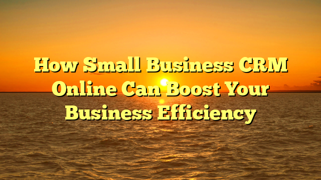 How Small Business CRM Online Can Boost Your Business Efficiency