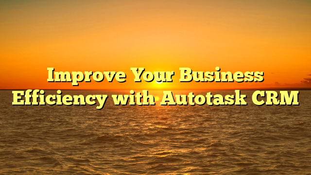 Improve Your Business Efficiency with Autotask CRM