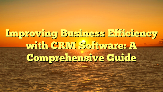 Improving Business Efficiency with CRM Software: A Comprehensive Guide