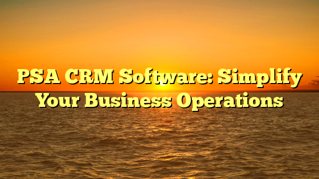 PSA CRM Software: Simplify Your Business Operations