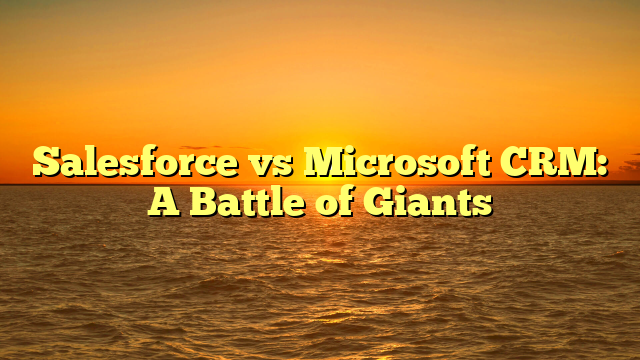 Salesforce vs Microsoft CRM: A Battle of Giants