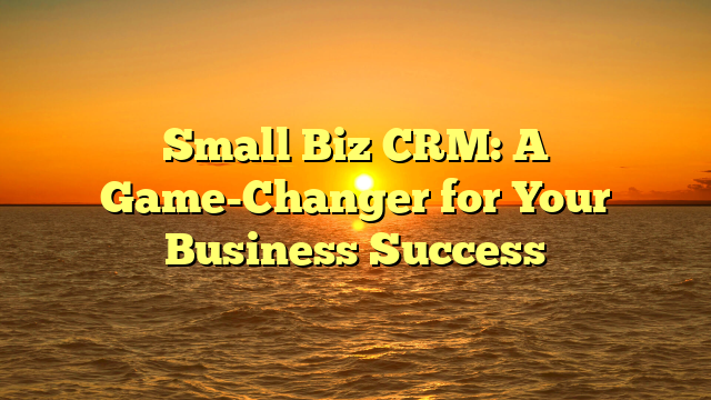 Small Biz CRM: A Game-Changer for Your Business Success