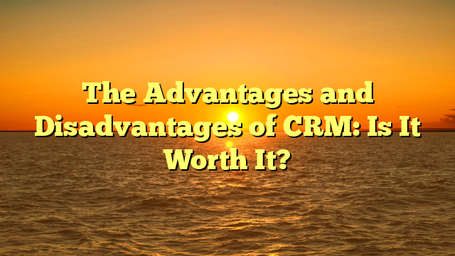 The Advantages and Disadvantages of CRM: Is It Worth It?