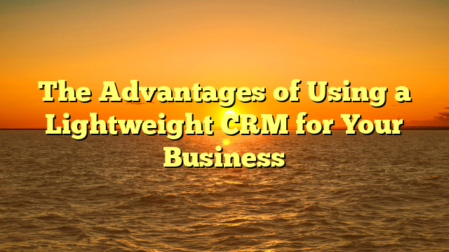 The Advantages of Using a Lightweight CRM for Your Business