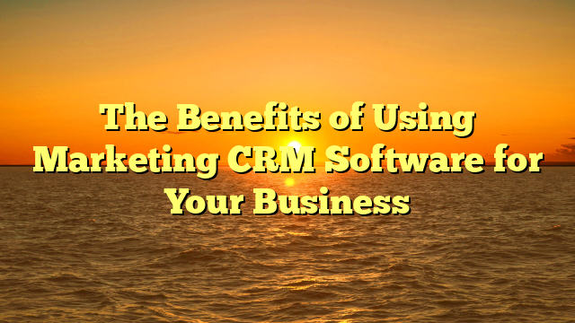 The Benefits of Using Marketing CRM Software for Your Business