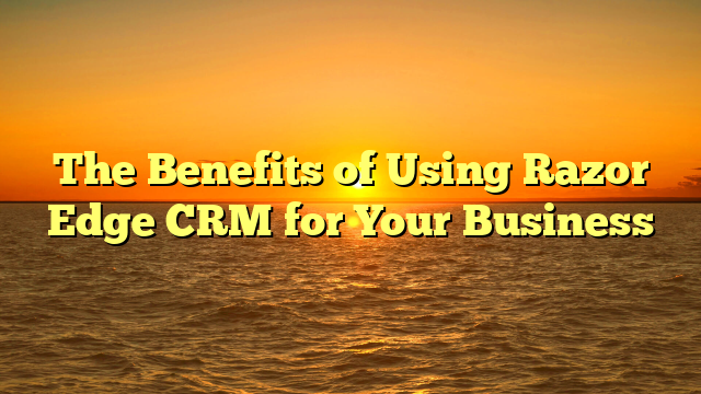 The Benefits of Using Razor Edge CRM for Your Business