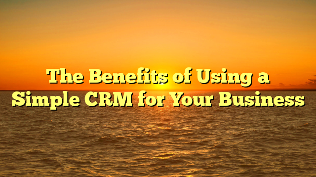 The Benefits of Using a Simple CRM for Your Business