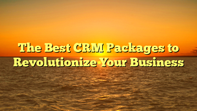 The Best CRM Packages to Revolutionize Your Business
