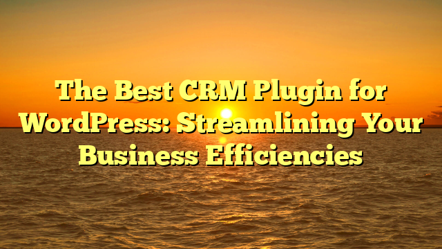 The Best CRM Plugin for WordPress: Streamlining Your Business Efficiencies
