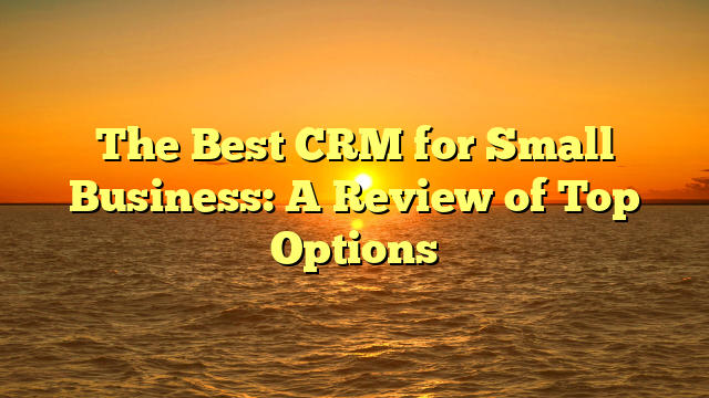 The Best CRM for Small Business: A Review of Top Options