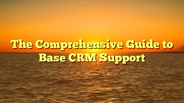The Comprehensive Guide to Base CRM Support