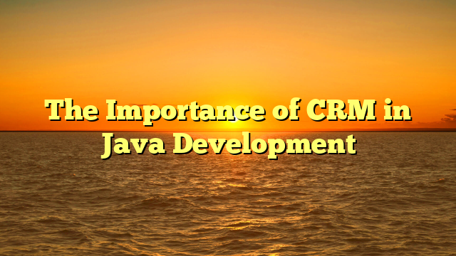 The Importance of CRM in Java Development