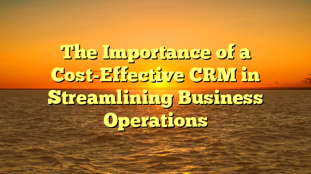 The Importance of a Cost-Effective CRM in Streamlining Business Operations