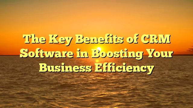The Key Benefits of CRM Software in Boosting Your Business Efficiency