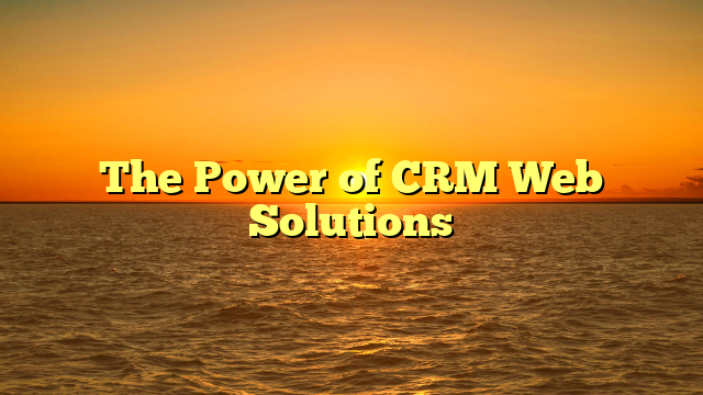 The Power of CRM Web Solutions