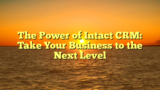 The Power of Intact CRM: Take Your Business to the Next Level