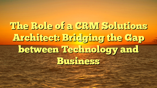The Role of a CRM Solutions Architect: Bridging the Gap between Technology and Business