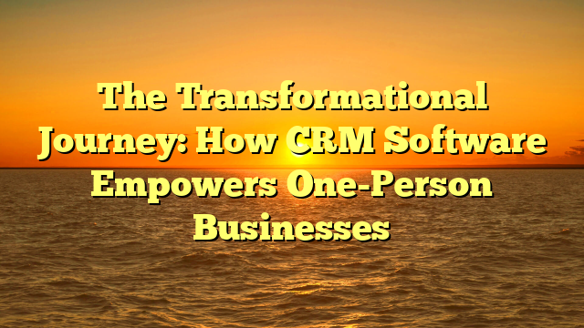 The Transformational Journey: How CRM Software Empowers One-Person Businesses