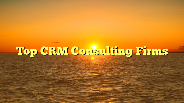 Top CRM Consulting Firms