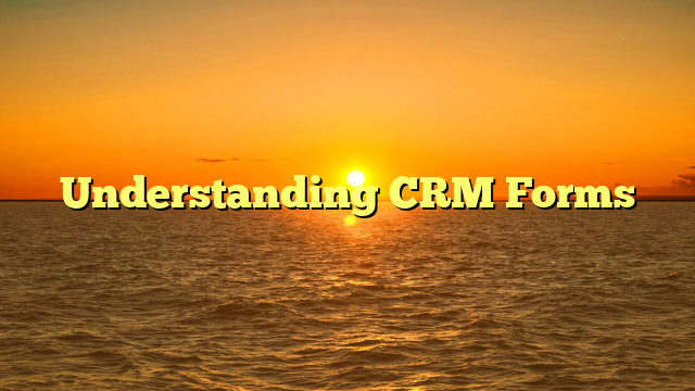 Understanding CRM Forms